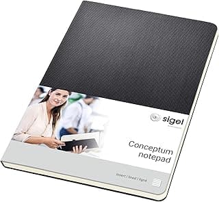 SIGEL CO803 Bloc de notas, 14.9 x 21cm, a líneas, Hardcover, negro, Conceptum