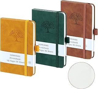 libretas A6, juego de cuadernos de 3 piezas, Páginas Blancas, cuaderno pequeño, bloc de notas de 14,4 cm x 9,6 cm,192 páginas, cuaderno, cuaderno de bolsillo, diario de viaje, cuaderno de cuero