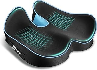 POOTACK Cojin Coxis, Cojin Silla Oficina para Alivio de la Presión en Caderas, Coxis y, Cojín Ergonómico de Gran Tamaño para Silla de Oficina, Azul
