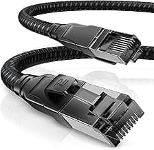 CSL - Cable de red Cat 7, serie negra, cable LAN Gigabit Ethernet, funda de algodón, 10000 Mbits, cable de conexión Cat.7, cable crudo S FTP PIMF blindaje con interruptor de enchufe RJ 45, router,