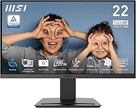 MSI Pro MP223 E2 Monitor Profesional Full HD de 21.45", Resolución 1920 x 1080, 100Hz, Pantalla Agradable a la Vista, inclinación Ajustable, HDMI 1.4b, Display Port 1.2a, Negro