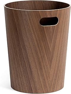 Kazai. Papelera Oficina Madera Auténtica Börje | Cubo de Madera Moderno para Oficina, Habitación Infantil, Dormitorio y más | 9 litros | Nogal