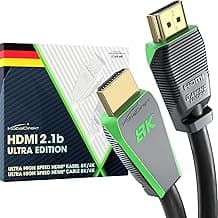 KabelDirekt – Cable HDMI 2.1 8K, edición Gamer certificada – 3m (8K@60Hz, Ultra High Speed/48G para 10K, 8K o ultra rápido 144Hz a 4K, óptimo para PS5/XBO y PC Gaming, Monitor/TV, gris)
