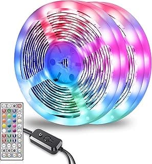 Mexllex Tiras LED,Luces Led Habitacion 30 Metros,RGB Luces LED, APP y Mando a distancia,Sincronización de Música, Modo Temporización, LED para Habitación, Sala, Cocina,Sala de Juegos,Fiesta(2x15M)