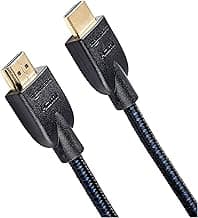 Amazon Basics Cable HDMI trenzado - 0.9 m, Negro/Azul