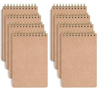 VEESUN Cuaderno A6 Puntos Espiral: Pack de 8 Libretas Bonitas Tapa de Kraft Blanda Bloc de notas 160 Páginas Diario de Viaje Cuaderno de Notas Pequeña Libreta para Escolar Escribir Professor
