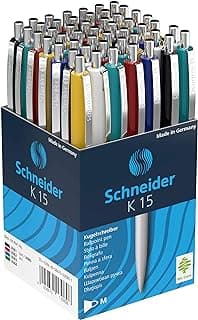 Schneider 3080, K-15 Pack de 50 bolígrafos de caligrafía, colores Surtidos