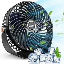 Ventilador USB, Mini Ventilador USB Silencioso con Gancho, 3 Velocidades,Personal Portátil Ventilador PC, para Oficina/Hogar/Viajar/Acampar/Cocina, Alimentado por USB (black)