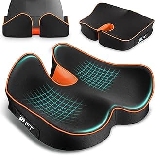 POOTACK Cojin Coxis, Cojín de Asiento Ergonómico de Espuma con Memoria, Alivia Presión en Cadera, Coxis y, Cojín Ergonómico Grande para Silla de Oficina con Funda Extraíble