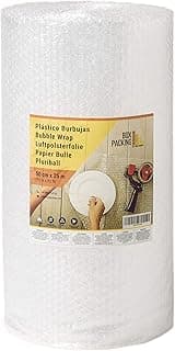 BOXPACKING - Papel Burbujas Embalaje Mudanza - Rollo Burbujas Embalaje 50 cm x 25 m - Papel de Burbujas para embalar - Bubble Wrap - Plástico Burbujas