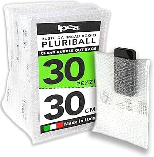 IPEA Bolsas de Burbujas para Embalaje y Envíos – 30 Piezas – Made in Italy – 30 x 20 cm – Grandes Sobres de Burbujas para Protección, Relleno, Empaque de Objetos – Resistente Desgarro y Golpes