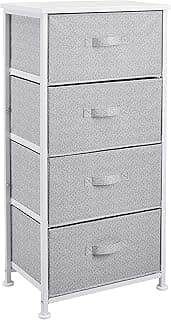 Amazon Basics Unidad de almacenamiento, de tela, con 4 cajones, para armario, blanco
