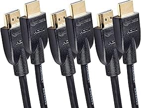 Amazon Basics Cable HDMI 4K de 1.8 m, Alta Velocidad de 18 Gbps con Ethernet, 4K@60 Hz, 2160p, Paquete de 3 Unidades, Negro
