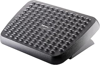 Reposapiés Ergonómico Fellowes para Oficina, Ajustable en Altura, con Superficie de Masaje Antideslizante, Alivia Tensión y Mejora la Circulación, Certificado FIRA, Color Negro