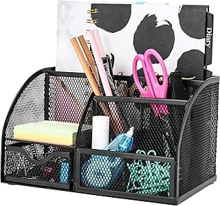 Exerz Organizador de Escritorio/Lapiceros para Escritorio/Escritorio ordenado/Organizador Multifuncional/Portalápices/Sistema de Escritorio/Organizador de Oficina (Negro)
