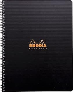 RHODIA 119900C - Libreta espiral - A4+ - Cuadrados - 160 páginas amovibles - Papel Clairefontaine 90g - Cubierta resistente - Negro