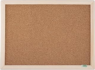 D.RECT Tablero de Corcho 60x40 cm - Tablón de Anuncios de Corcho Rectangular - Tablero de Alfileres con Marco de Madera