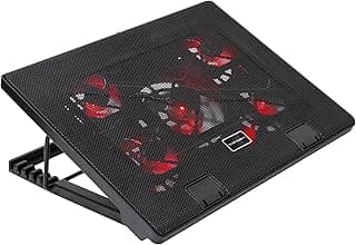 Mars Gaming MNBC2, Base PC, 5 Ventiladores, LED Roja, 2 x USB 2.0, 17.35", Negro
