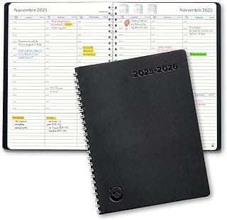 Agenda 2025 2026 con Vista Semanal – A5 Planificador 2025 2026 Semana Vista – Diario Espiral que Inspira Productividad - Intervalos de 30 minutos - Julio 2025 a Agosto 2026 - en Español