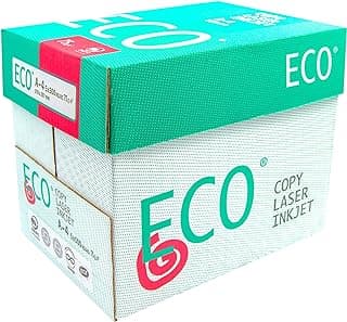 Campus – Folios ECO A4 75gr, 2500 Hojas de Papel ECO Multiusos para Impresora Inkjet, Láser y Fotocopiadora, Ideal para Oficina, Hogar y Escuela (75g, 2500 Hojas)