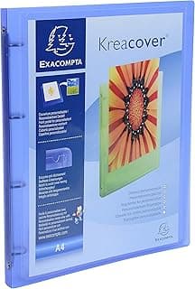 Exacompta 51962E - 1 Carpeta de 4 anillas - Chromaline - Lomo: 20 mm - Polipropileno 5/10º - tapa kreacover (personalizable) - A4 - Azul