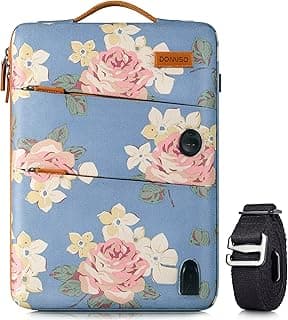 DOMISO 15-15,6 Pulgadas Funda Protectora con Puerto de Carga USB 3ways Bolso de Bandolera para Ordenador Portátil/Apple/Lenovo IdeaPad ThinkPad/HP ENVY 15 / Dell/ASUS/Acer, Azul
