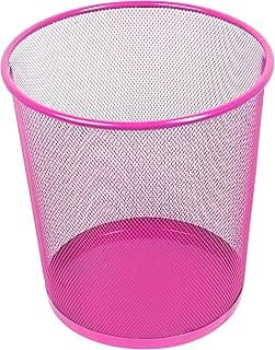 Leviatan Papelera de Malla de Alambre, Papelera de Oficina Papelera, óptimo para el Hogar, la Oficina o la Escuela, 266 x 218 x 280 mm, 12 l, Rosa