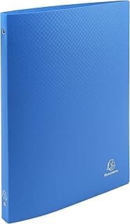 Exacompta - ref. 51192SE OPAK - Lote de 5 carpetas flexibles (4 anillas redondas, diámetro de 15 mm, parte trasera de 20 mm, dimensiones externas: 32 x 25 cm, tamaño A4, color azul claro
