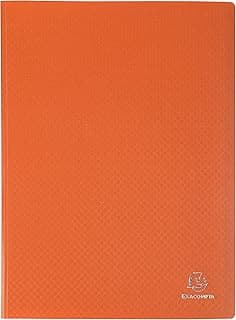 Exacompta 8864E Opak - Portadocumentos (polipropileno mate y opaco con fundas interiores lisas de alta transparencia, 60 fundas y 120 vistas), color naranja